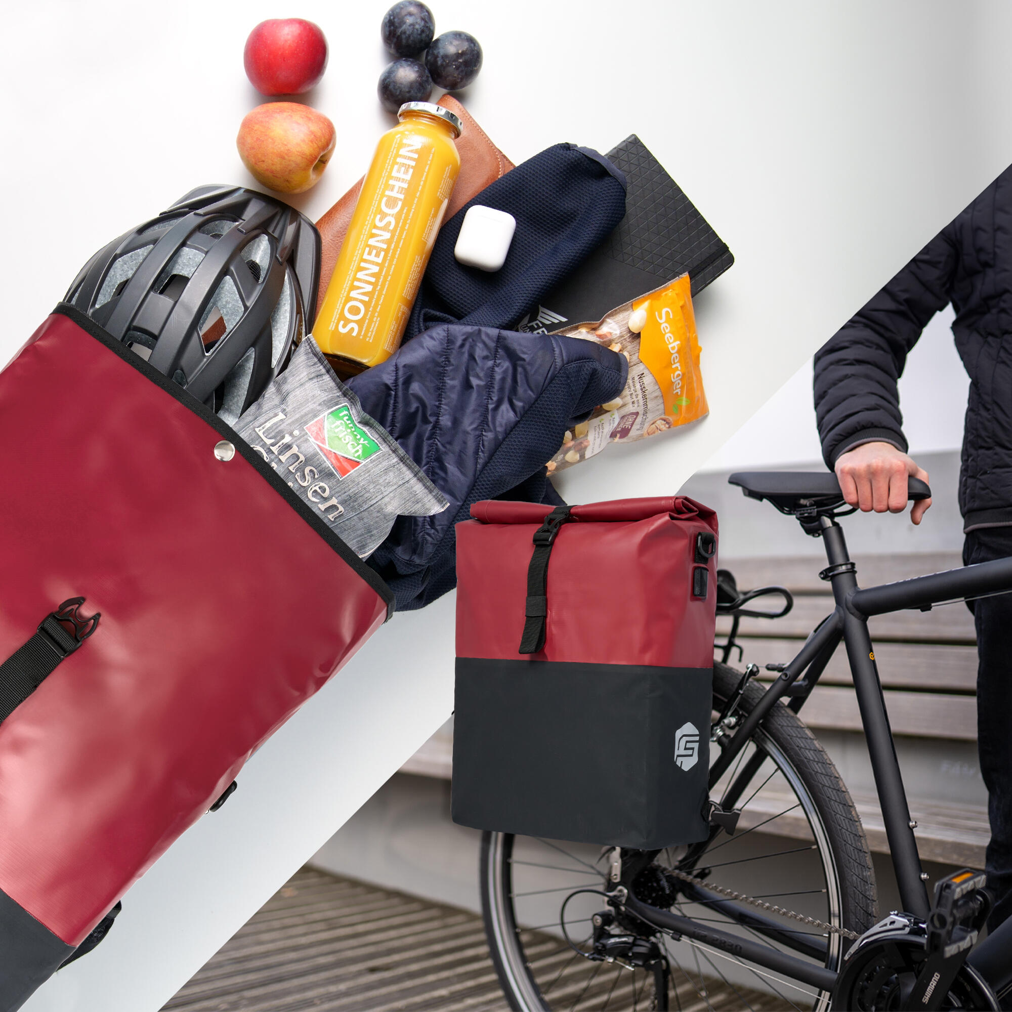 Fahrradtasche 3in1 27L - Wasserdichte Gepäckträgertasche & Rucksack 2/7