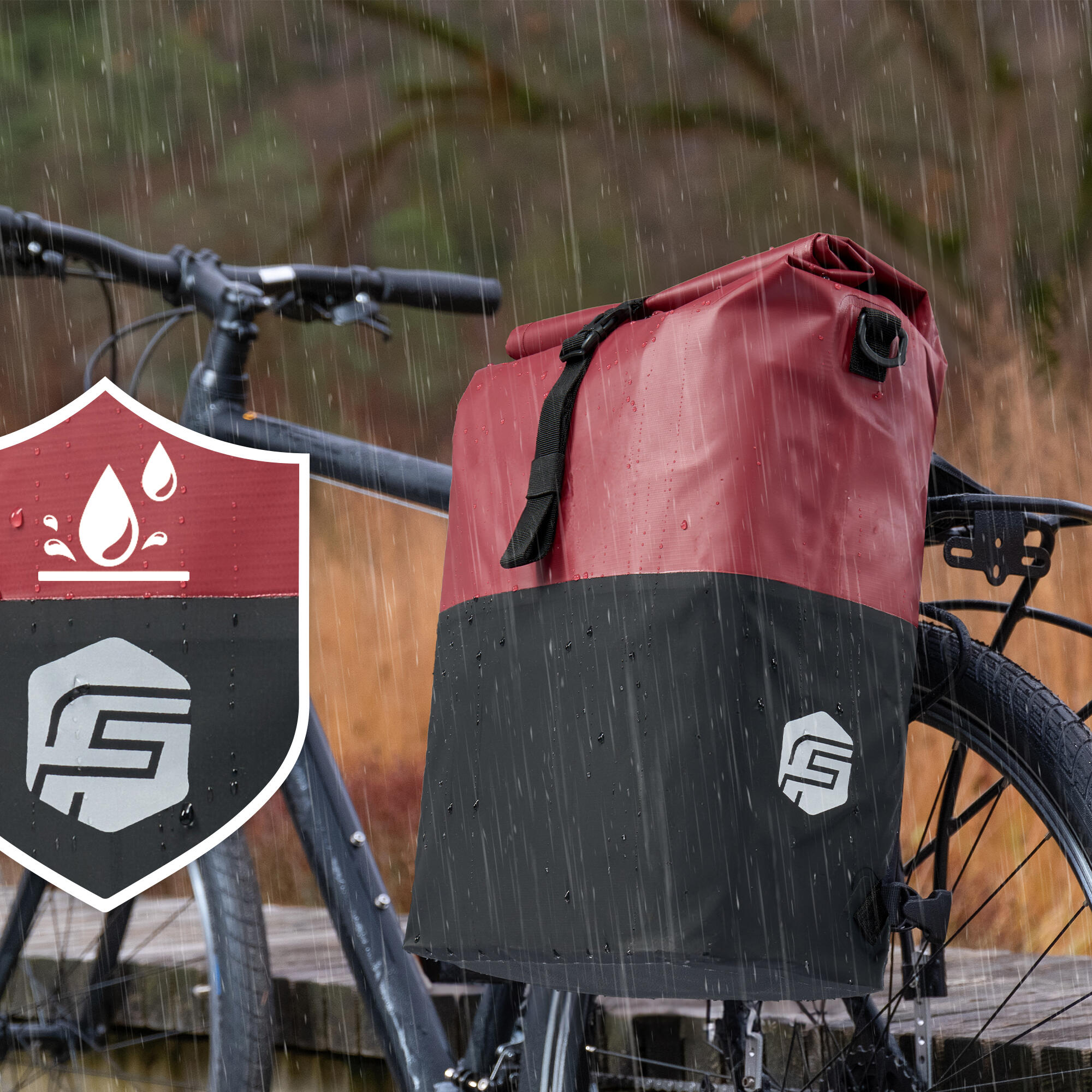 Fahrradtasche 3in1 27L - Wasserdichte Gepäckträgertasche & Rucksack 3/7
