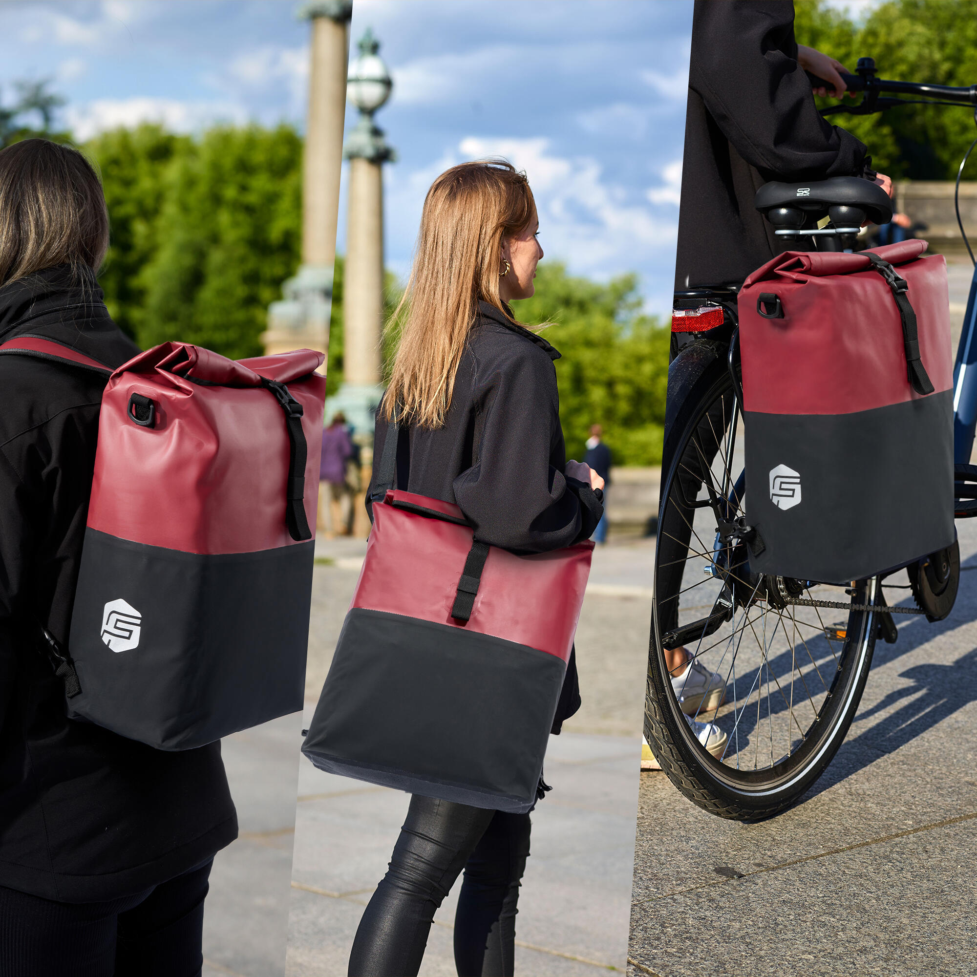 Fahrradtasche 3in1 27L - Wasserdichte Gepäckträgertasche & Rucksack 6/7