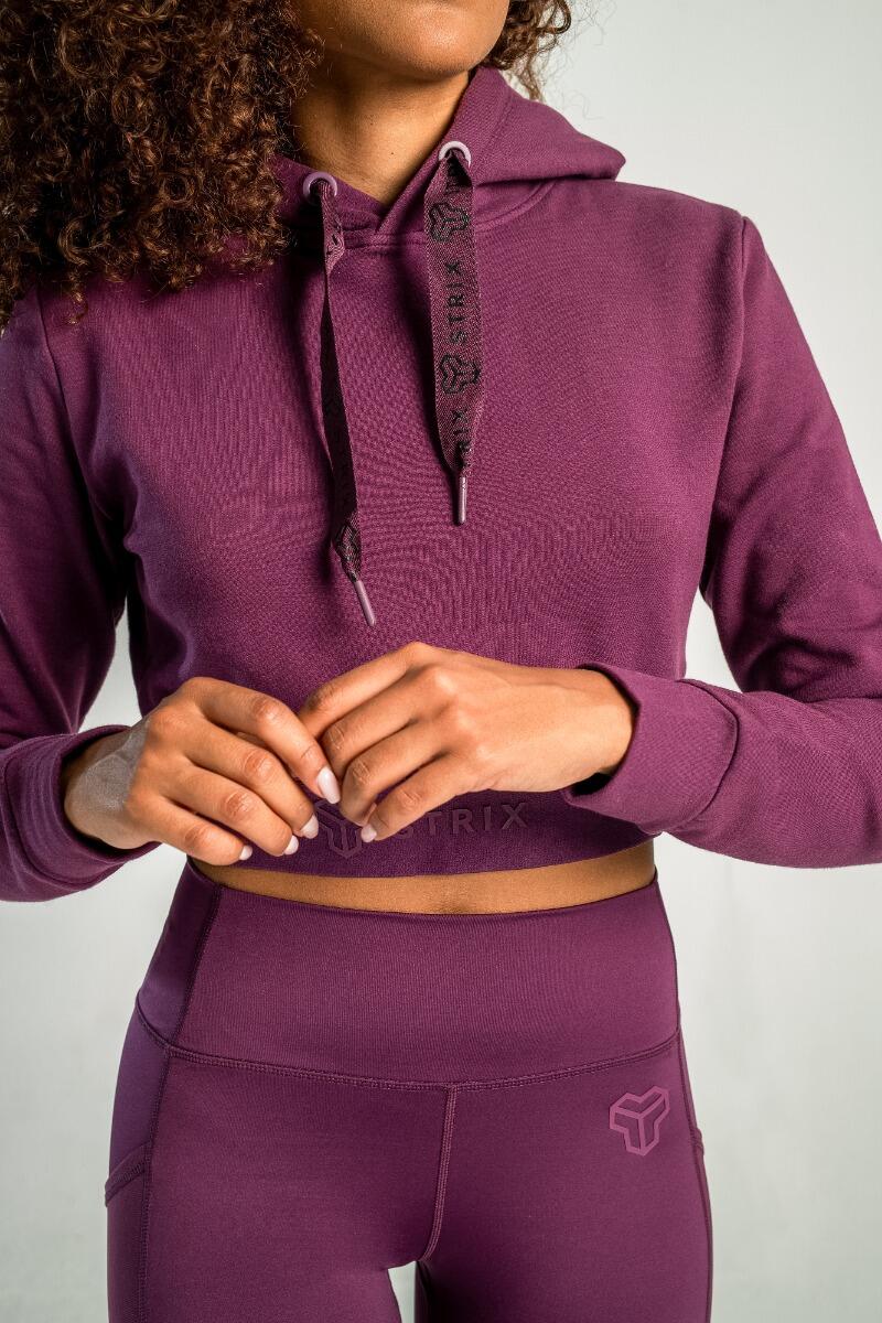 Donna palestra felpa con cappuccio Plum Essential Cropped 2/6