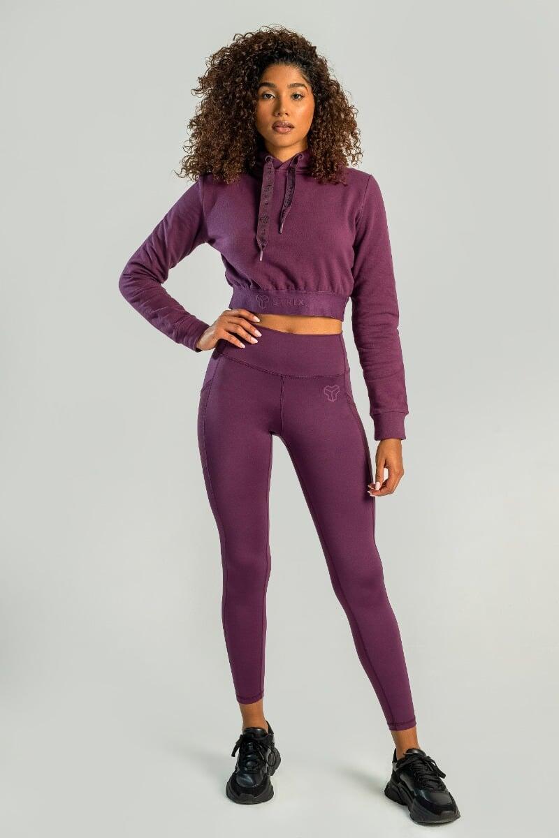 Donna palestra felpa con cappuccio Plum Essential Cropped 5/6