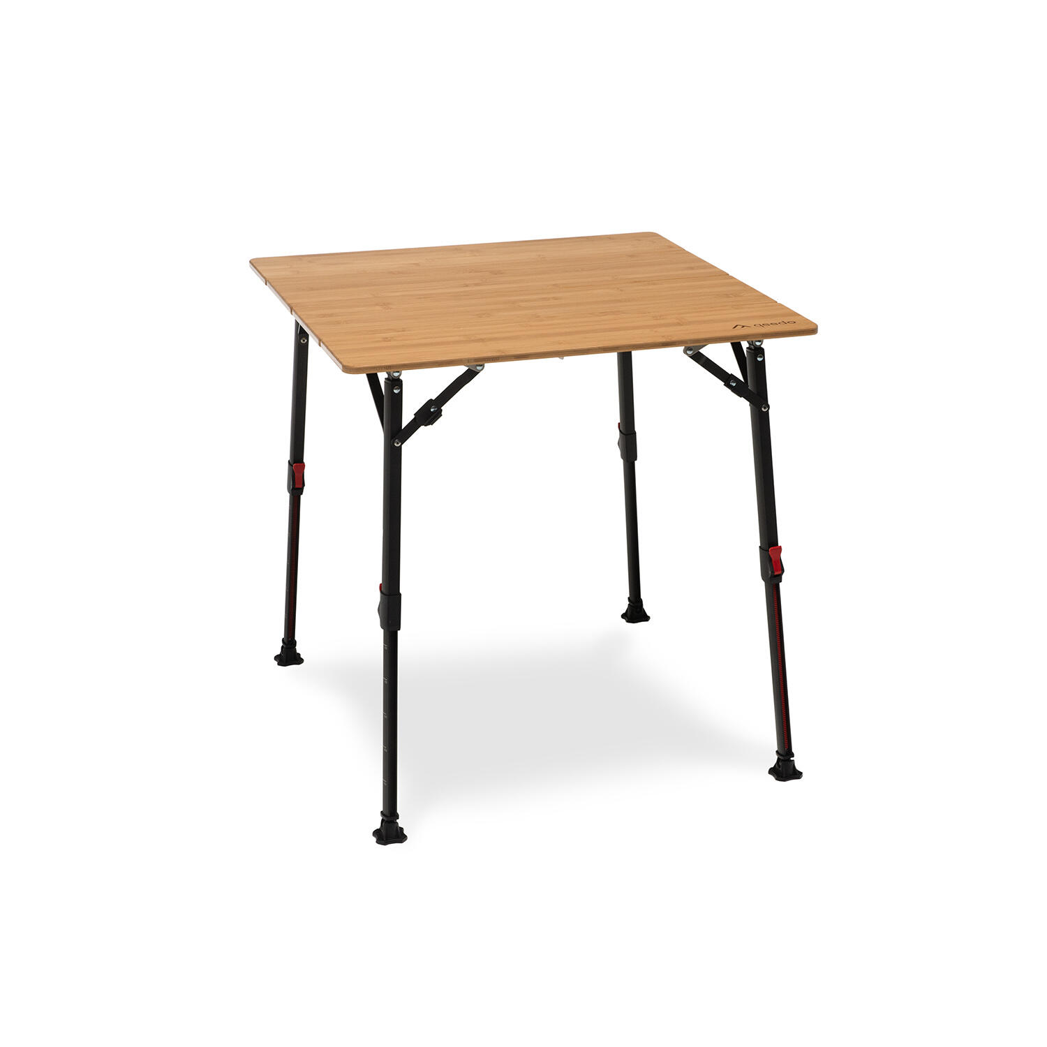 QEEDO Quick Kimmy S 70 x 70 cm Campingtisch faltbar Bambus 2 Personen höhenverstellbar