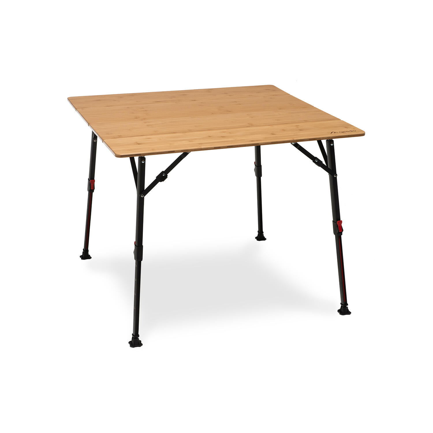 QEEDO Quick Kimmy M 90x90 cm Campingtisch faltbar Bambus 2-4 Personen höhenverstellbar