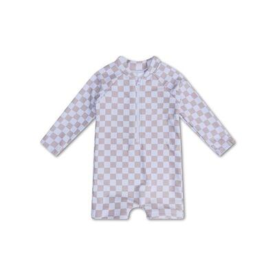 Swim Essentials | Muta Quadri Anti-UV Bambino Beige/Bianco