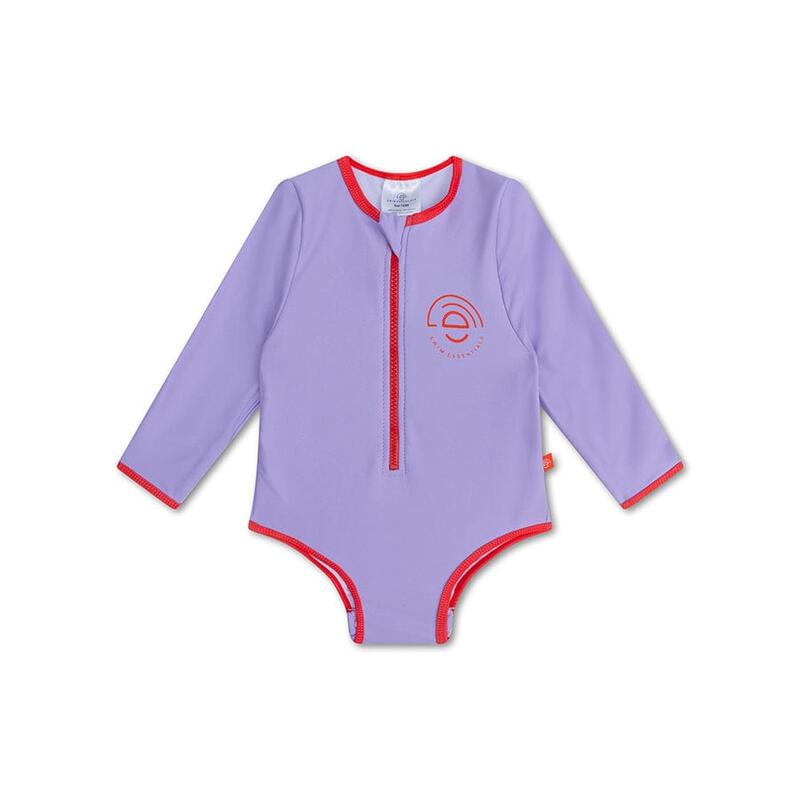 Costume da Nuoto UV per Bambine con Maniche Lunghe Viola