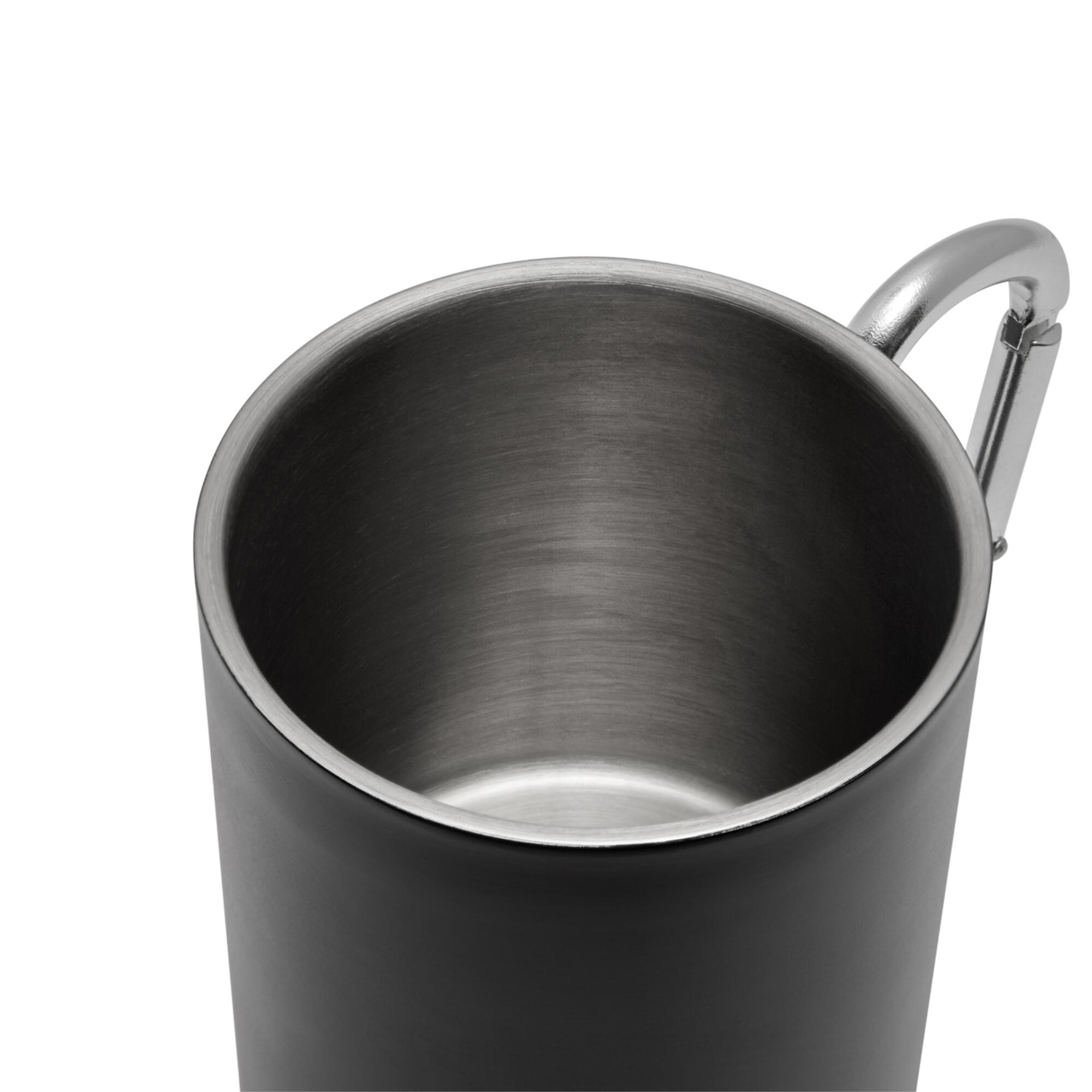 Edelstahl Becher mit Karabinerhaken Trinkbecher 300 ml Kaffeebecher 7/7
