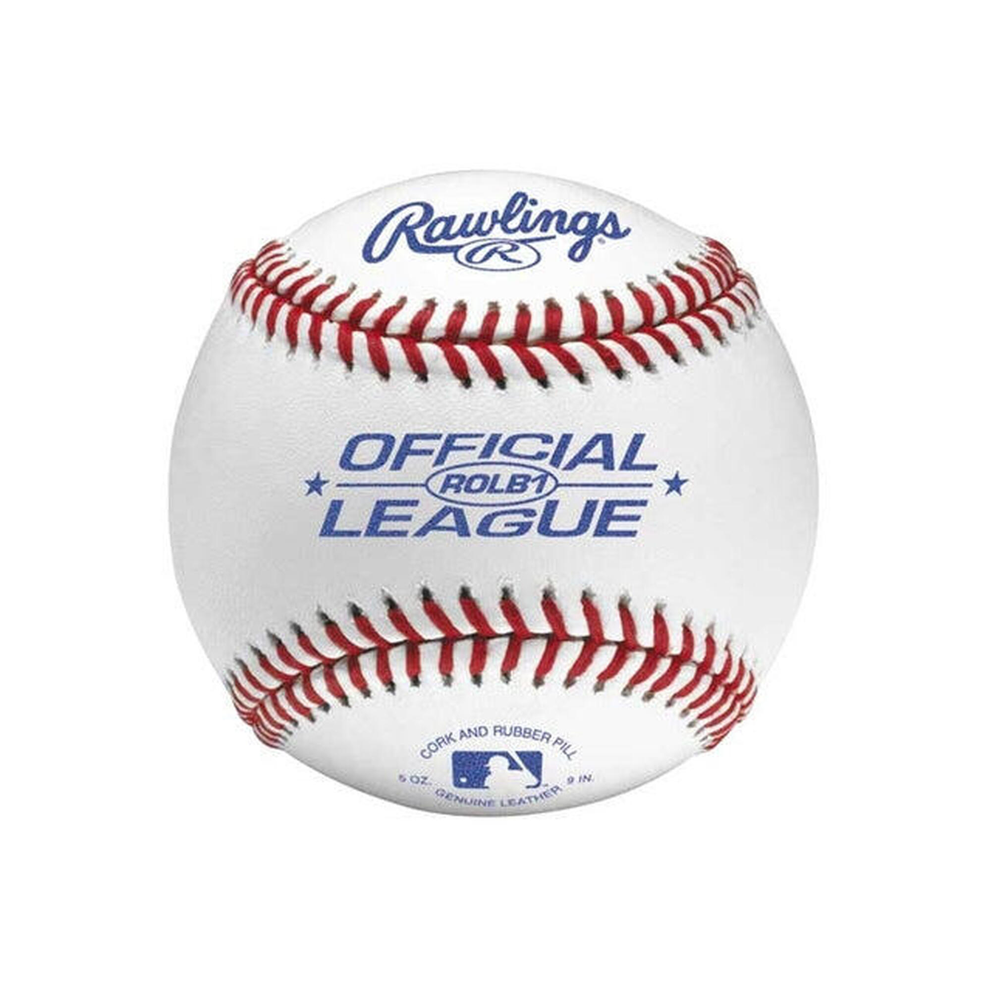 Rawlings - Balle De Baseball En Cuir - Rolb1 - 9 Pouces - Ballon De Foot Américain - Blanc - Official - Decathlon