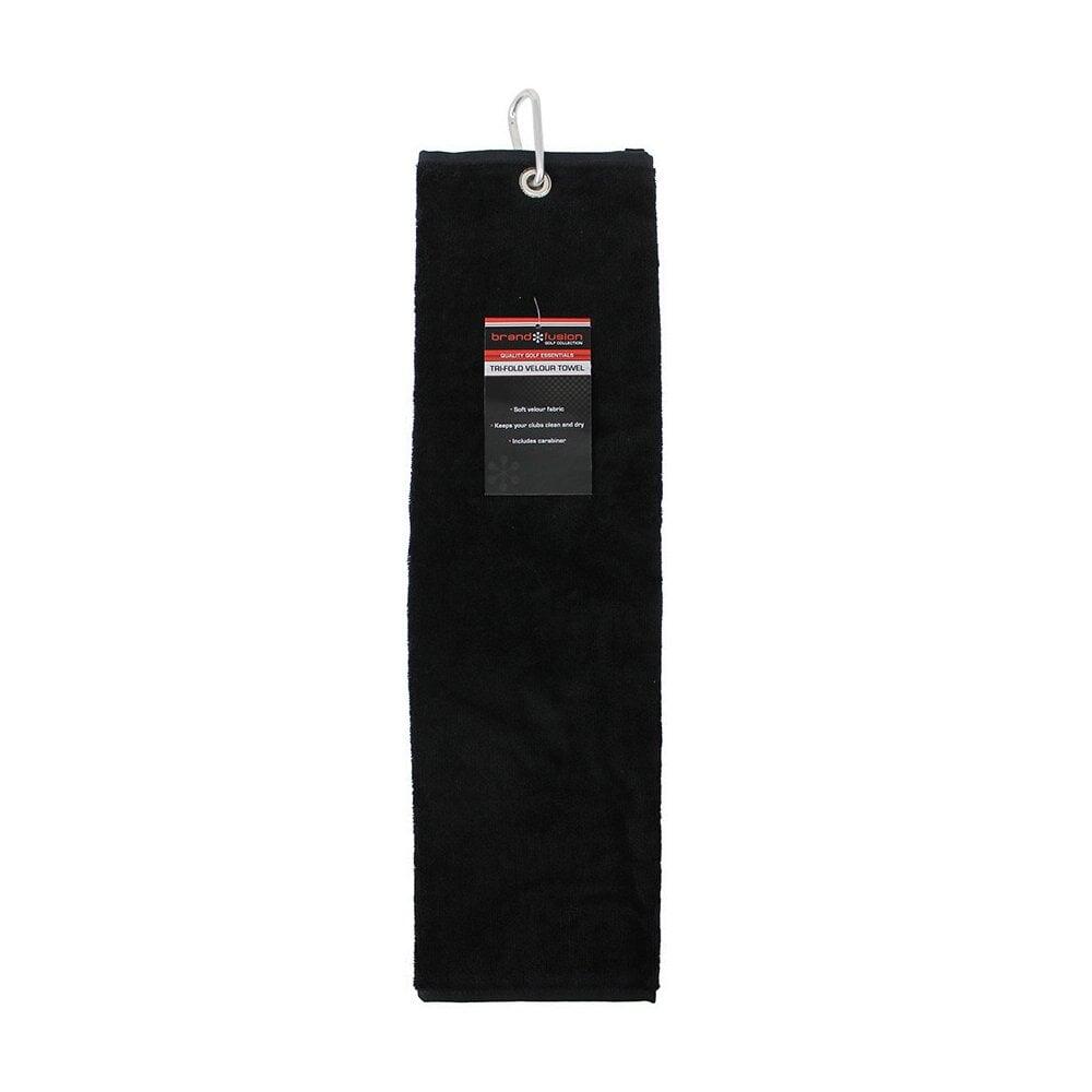 MASTERS GOLF Brand Fusion Tri-Fold Velour Towel Black