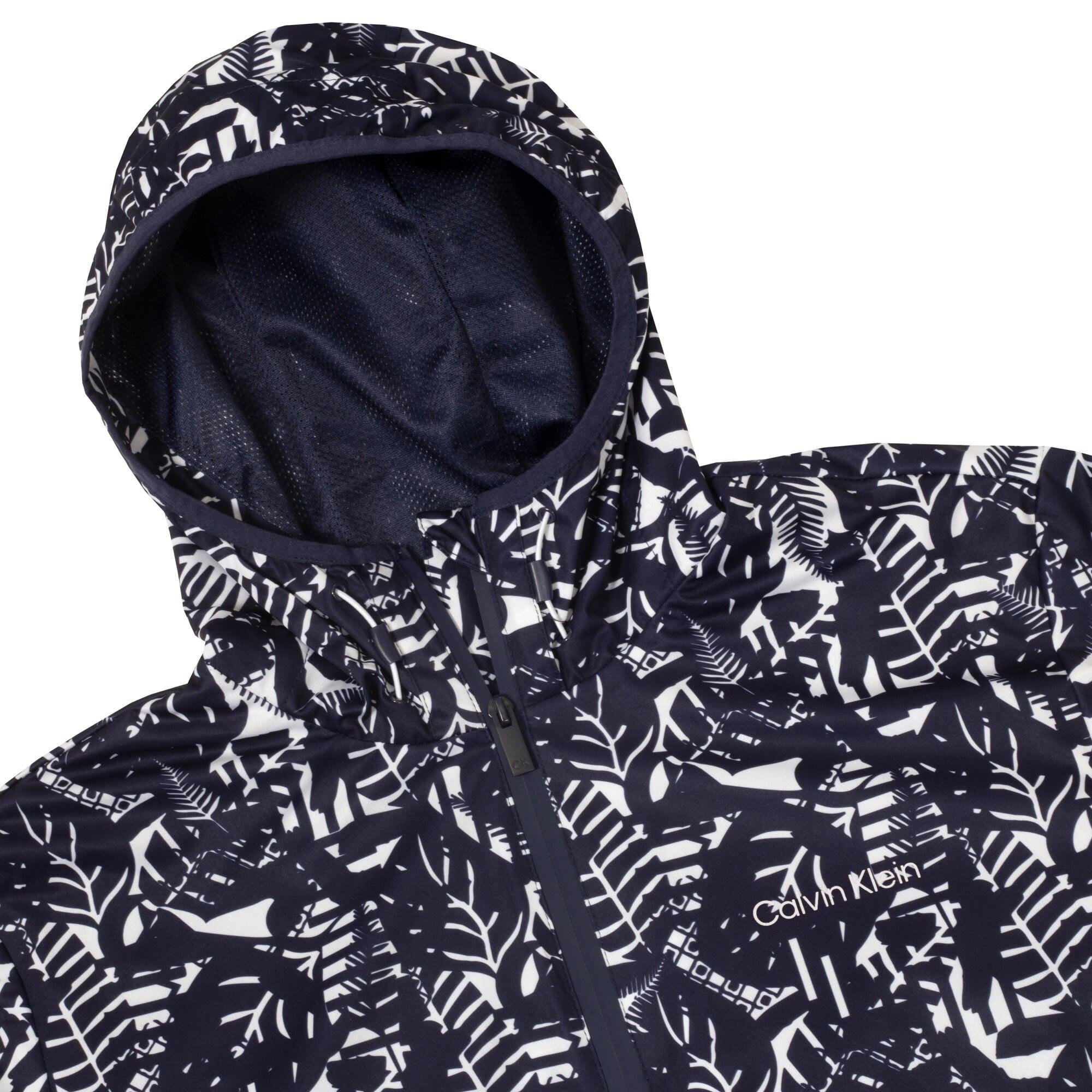 Calvin Klein Printed Windbreaker - White/Evening Blue 4/5