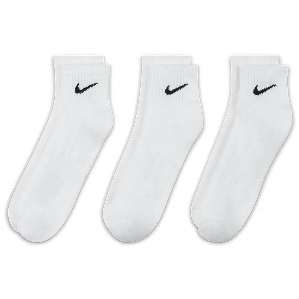 Nike Everyday Cushioned Quarter Socks 3Pk WHITE BLACK