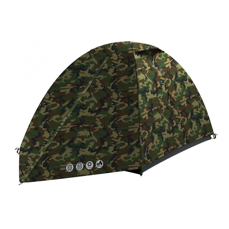 Bizam 2 Army - lichtgewicht tent - 2 persoons - Camouflage Groen