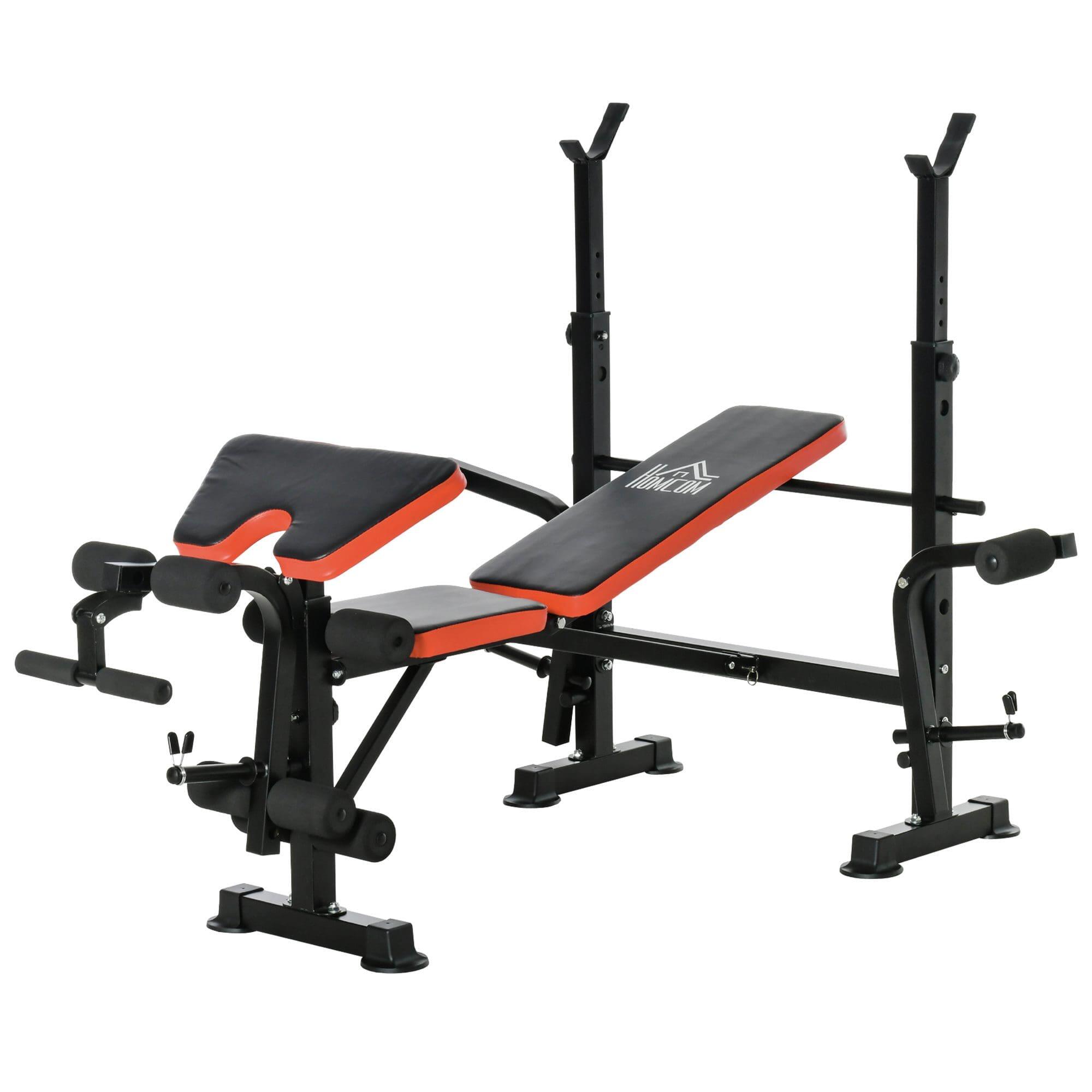 Banco de musculação multifuncional 105x150x112cm preto homcom