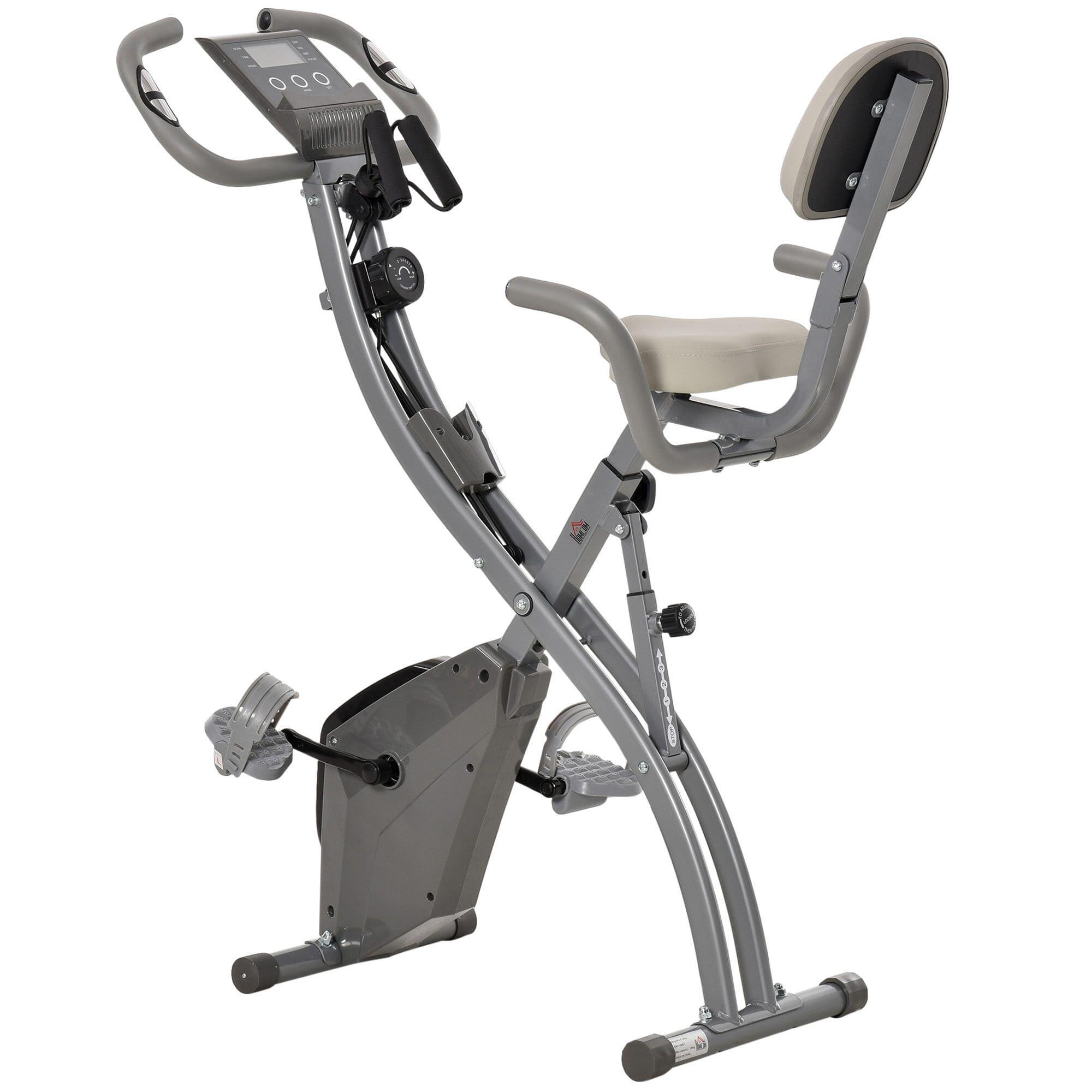 HOMCOM Bicicleta Estática Dobrável com Altura e Resistência Ajustáveis