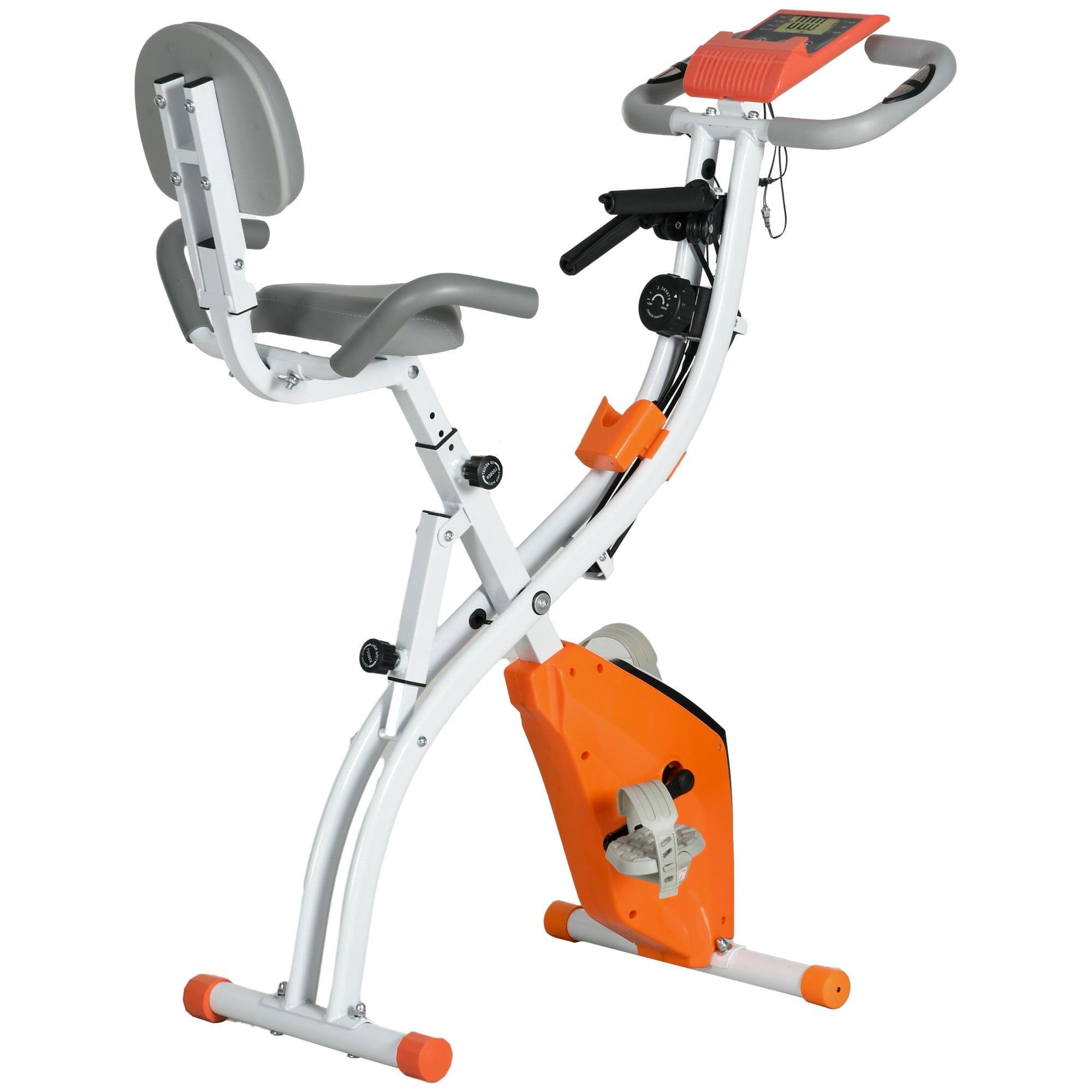 HOMCOM Bicicleta Estática HOMCOM 97x51x115 cm Naranja