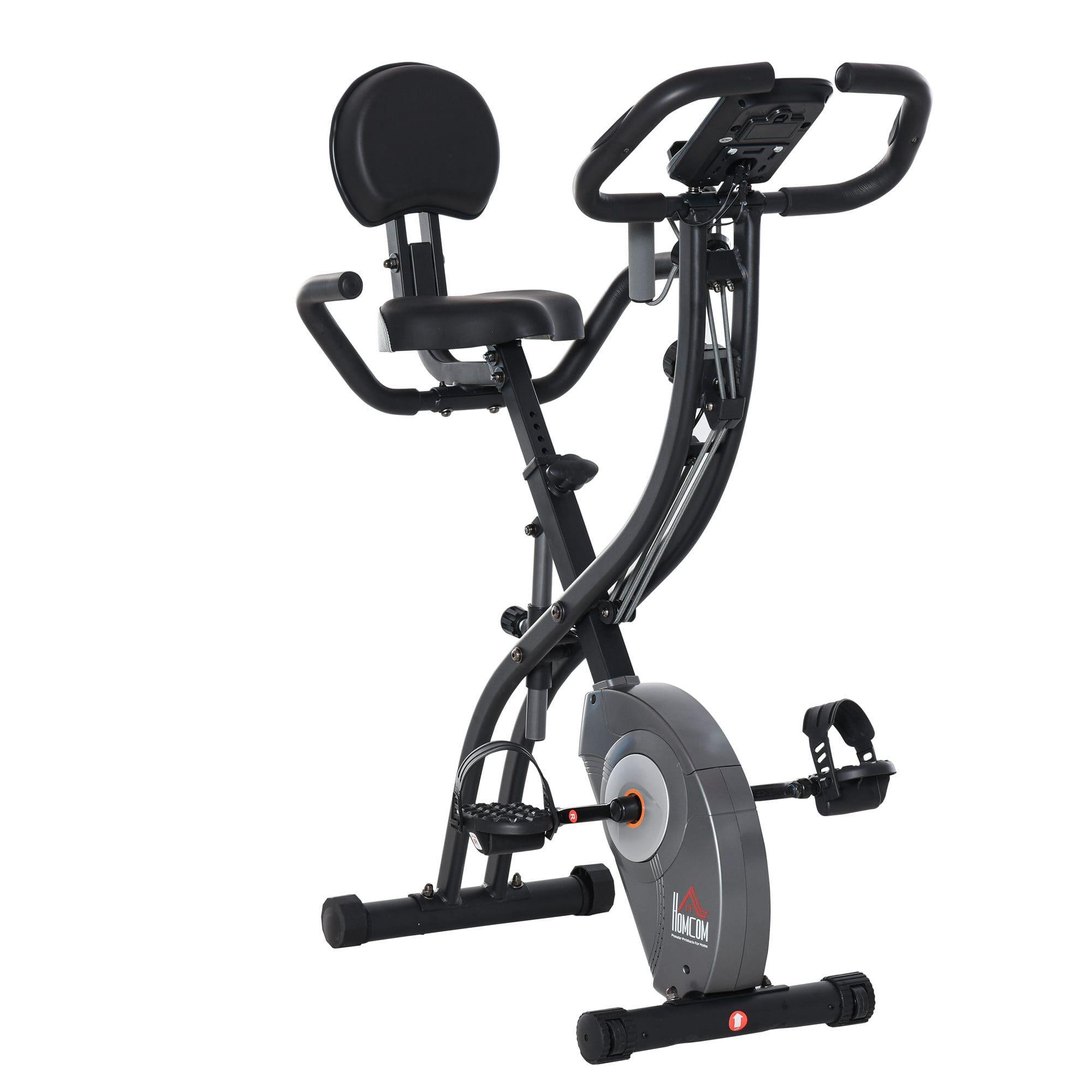 HOMCOM Bicicleta Estática Dobrável com Sensor de Pulso