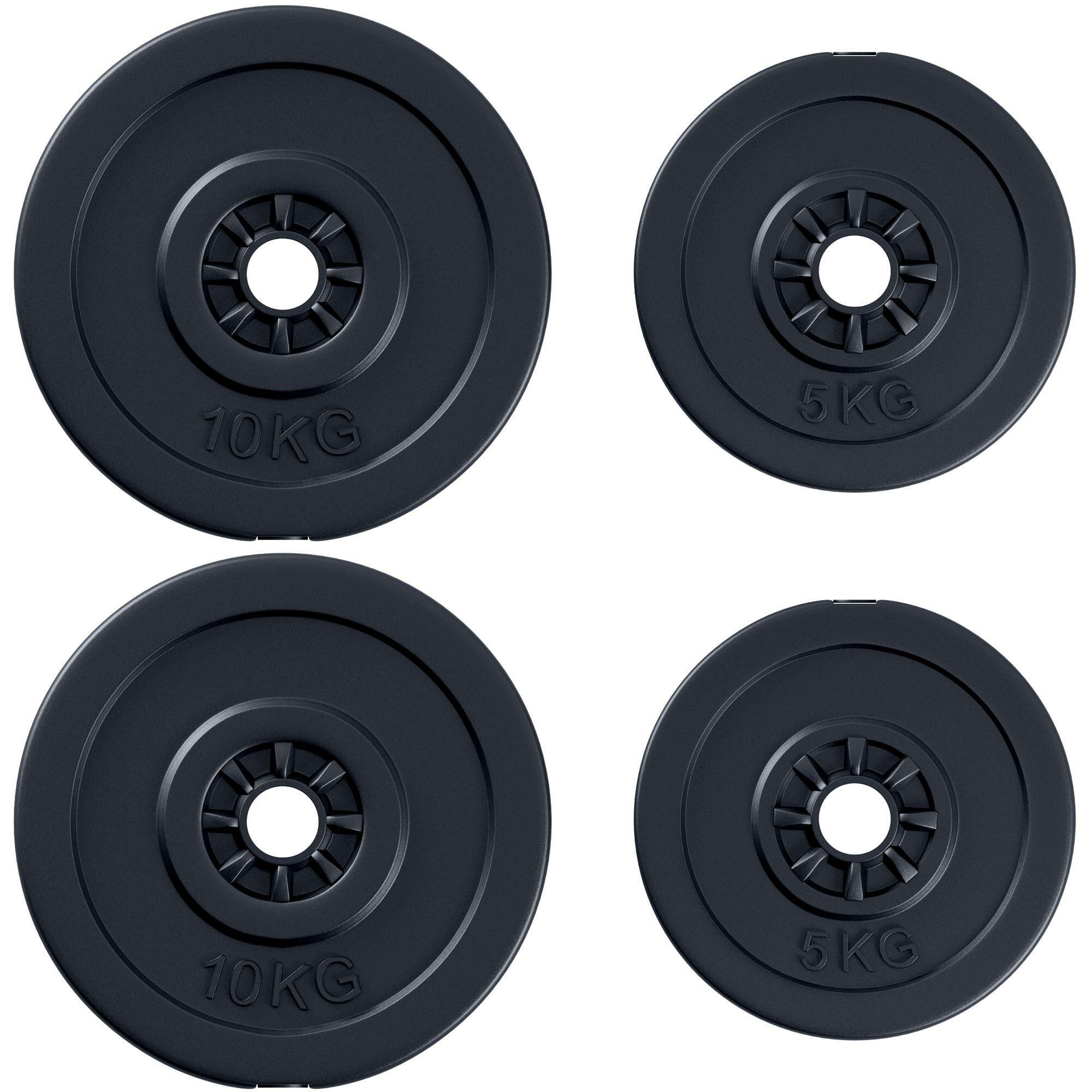 Conjunto de 4 Discos de Musculação HOMCOM Ø32x5,5 cm Preto