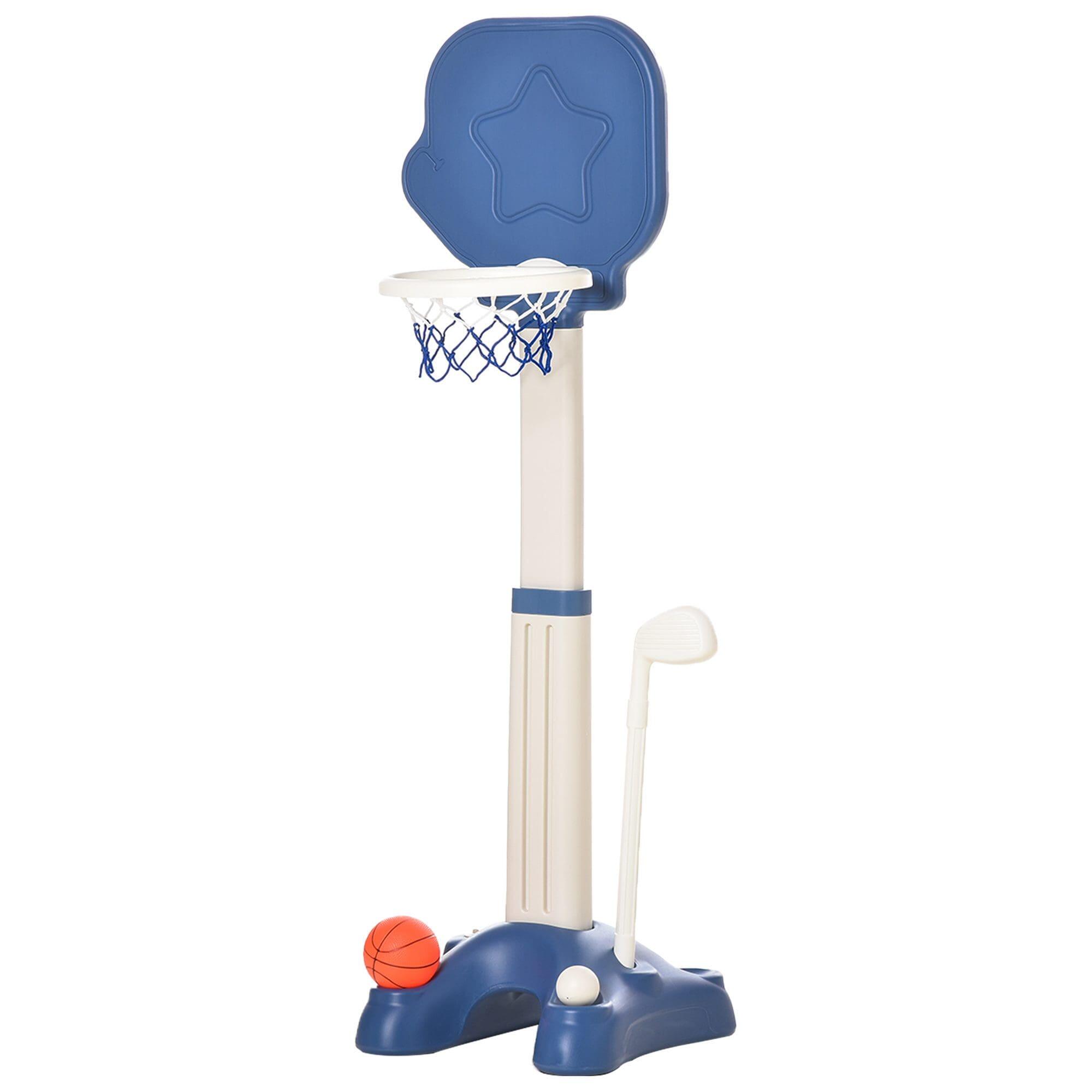 Tabela de basquetebol 2 em 1 homcom 46x41x153cm azul e branco