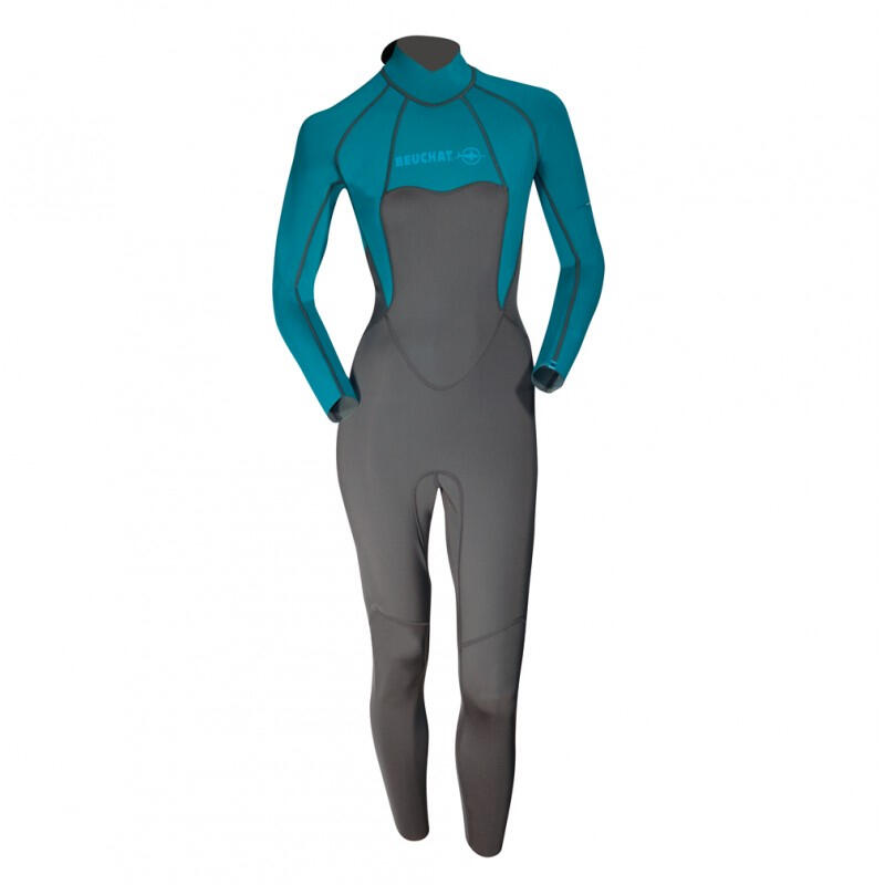 Beuchat - Atoll Zip Dorsal 2mm Femme - Combinaison Néoprène - Bleu - 48 Xl - Decathlon
