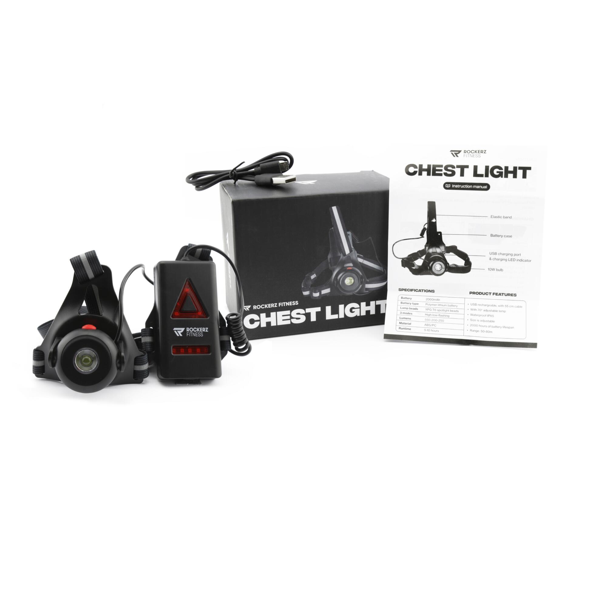 Lampe de poitrine LED – Éclairage de course – Noir – Réglable 7/7