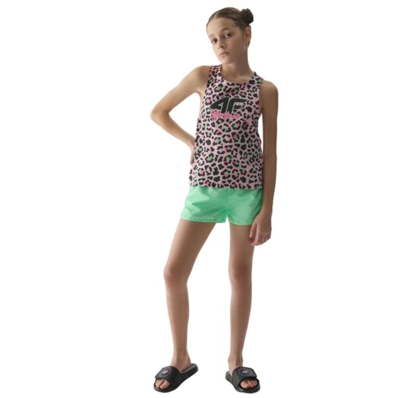 Calções Respiráveis de Ginástica Menina 4F Beach Shorts. Green