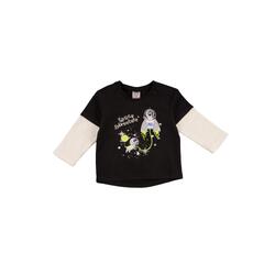 Charanga Camiseta de bebé color negro diseño cosmic