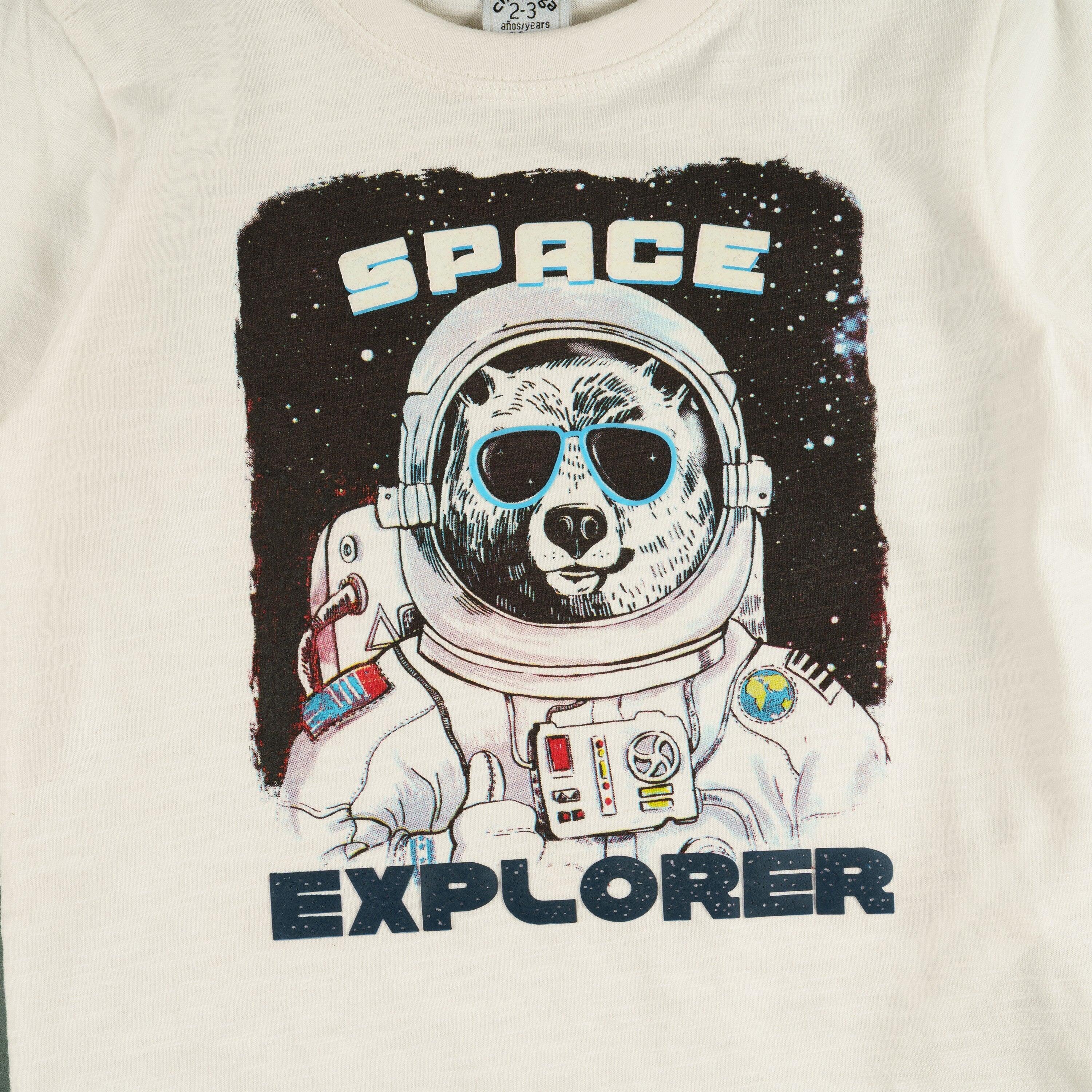 Camiseta manga larga de niño color crudo Space 3/3