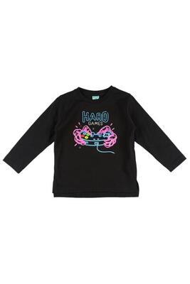 Camiseta De Niño Negro New Gamer Charanga, Manga Larga Gráfica talla 6-7