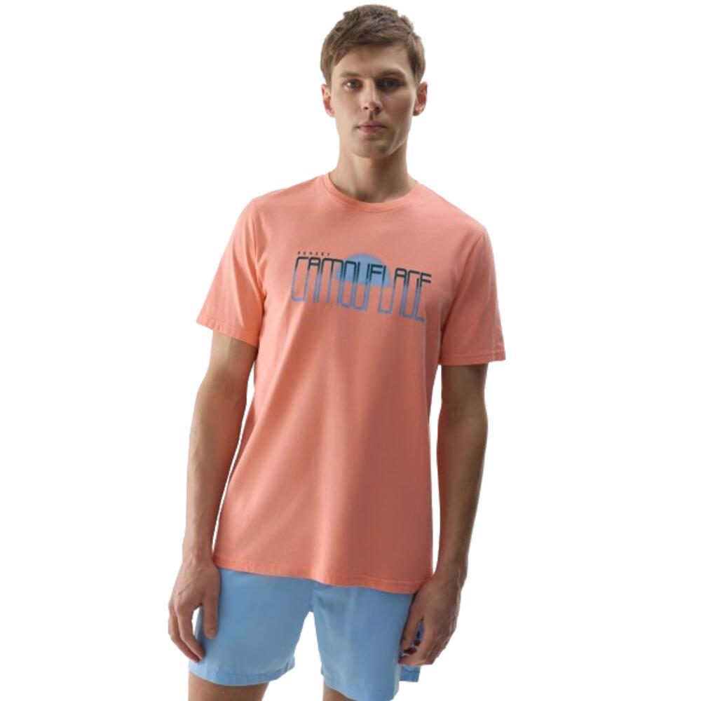 4F T-shirt em Algodão Fitness Homem 4F TTSHM1288. Laranja