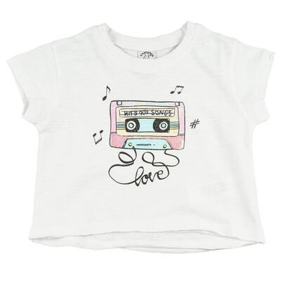 Camiseta De Niña Blanco Bebé Charanga, Grafica Manga Corta talla 2-3