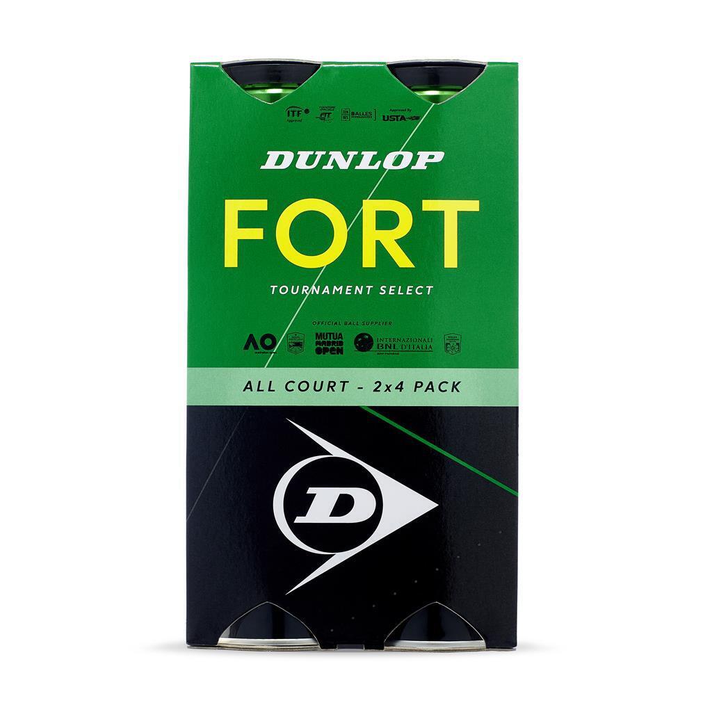 Set van 2 tubes van 4 tennisballen Dunlop fort all court 5/6
