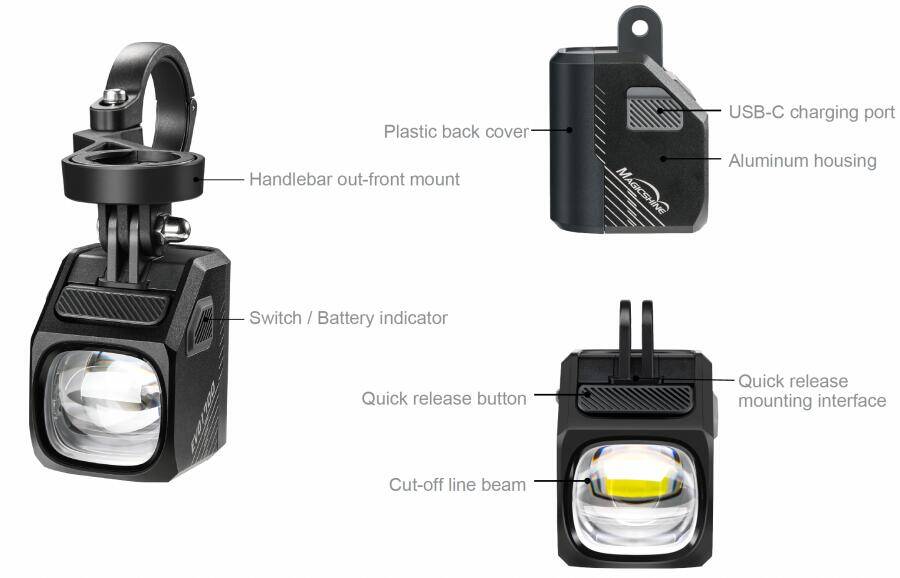 Magicshine EVO 1700 Underneath Mounted Front Light-Black (1700 Lumens) -  4