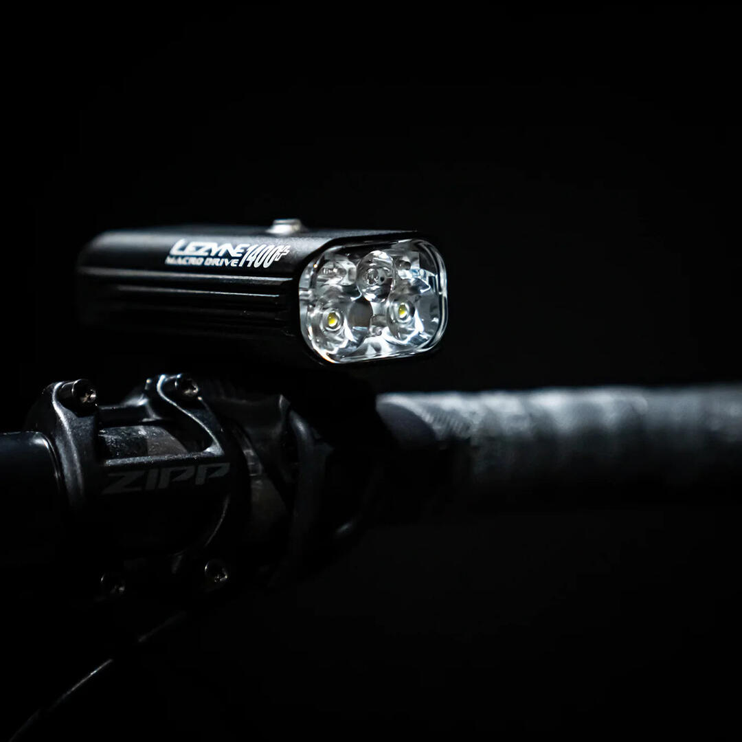 Lezyne Macro Drive 1400+ Front Light-Black (1400 Lumens)