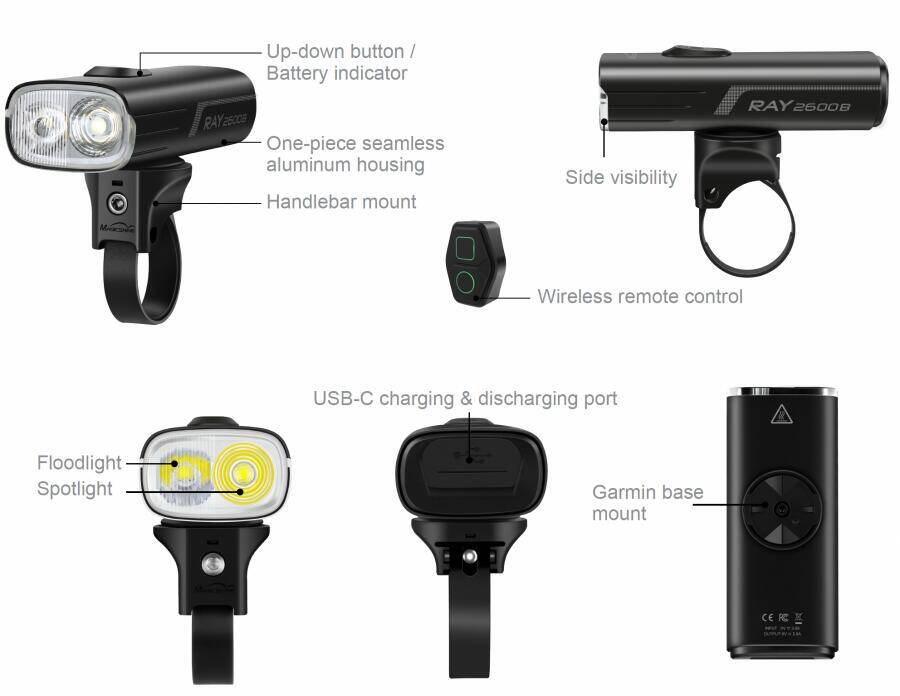 Magicshine RAY 2600B Front Light With Remote (2600 Lumens) -  4