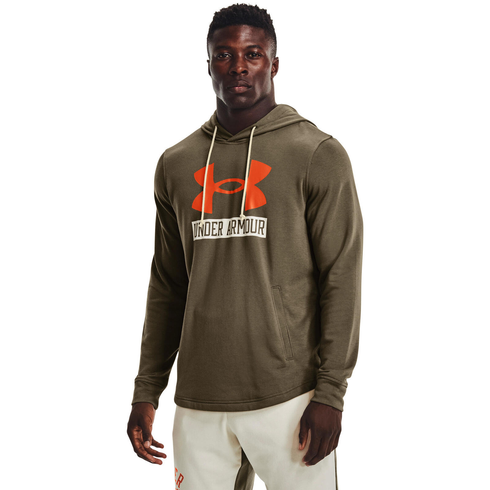 Capuche Under Armour UA Rival Terry Logo, Vert, Hommes 3/5