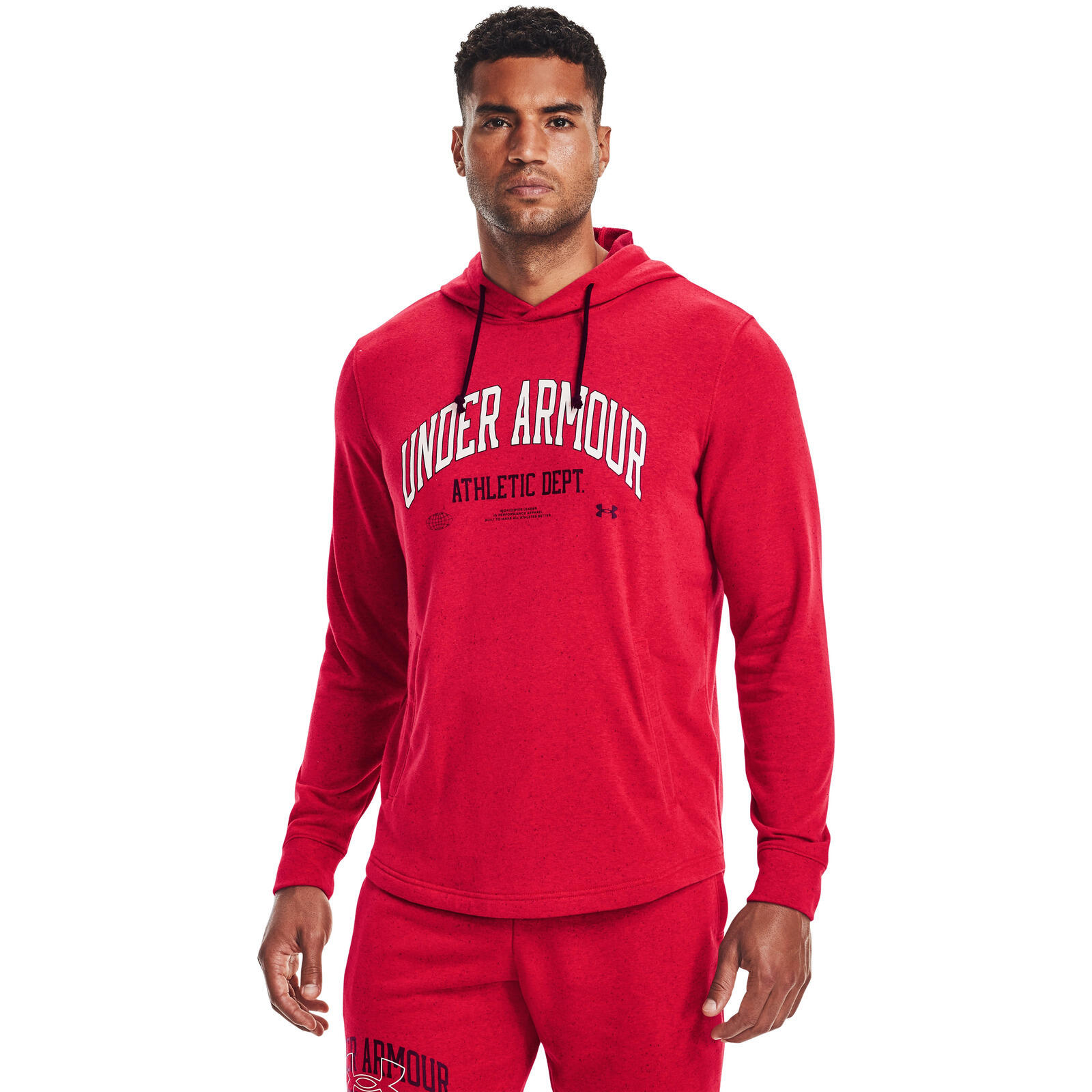 Capuche Under Armour Rival Terry, Rouge, Hommes 3/5
