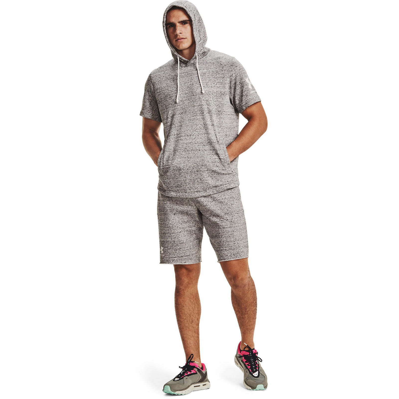 Pantaloncini Under Armour Rival Terry, Grigio, Uomini 4/5