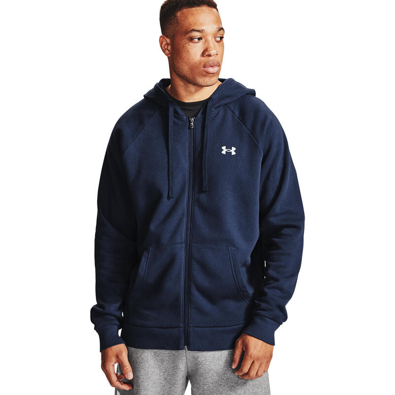 Sweat à capuche Under Armour UA Rival FZ Hoodie, Bleu, Hommes