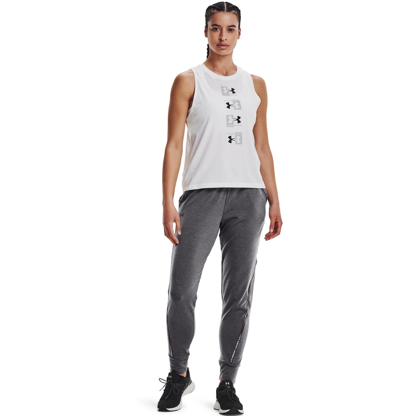 Pantalon Under Armour Rival Terry, Gris, Femmes 3/5
