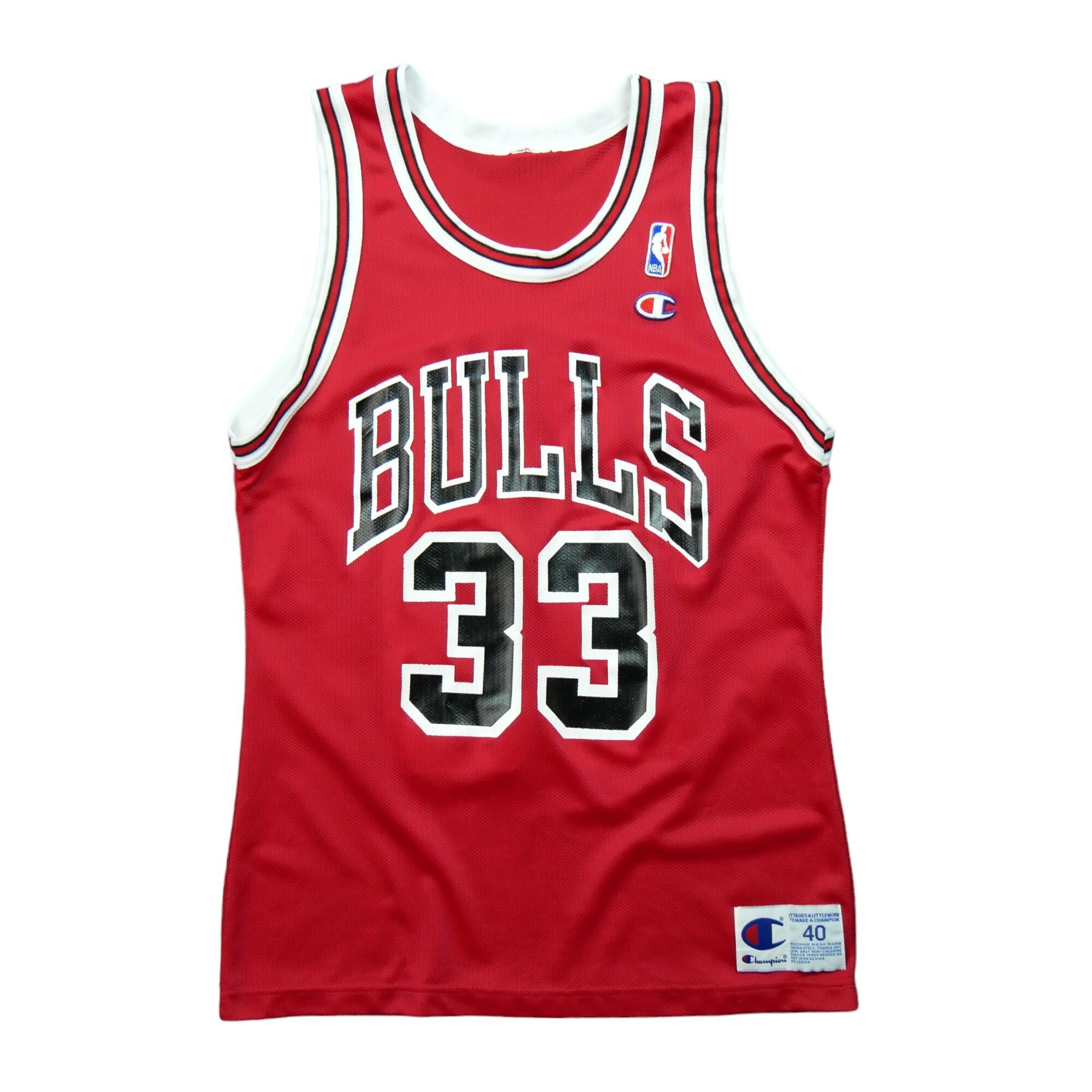 CHAMPION Seconda Mano - Maglia da campione NBA dei Chicago Bulls di Pippen - Stato buono
