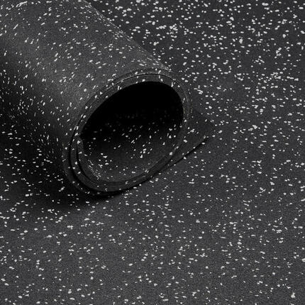 Revêtement de sol sportif - Rouleau de 12,5 m² - Épaisseur 6 mm - Noir/Gris