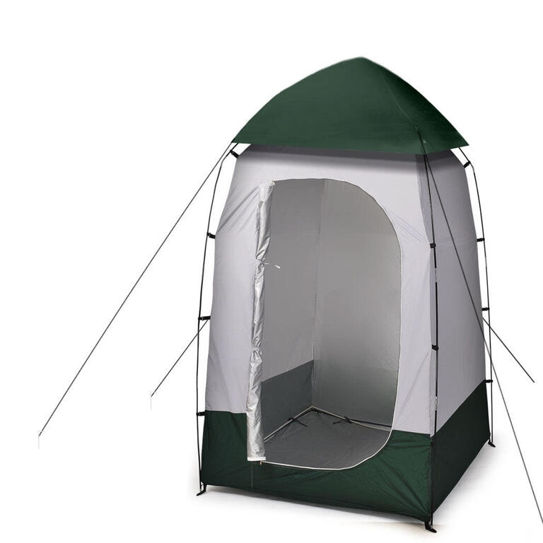Pop-up camping shower and toilet tent
