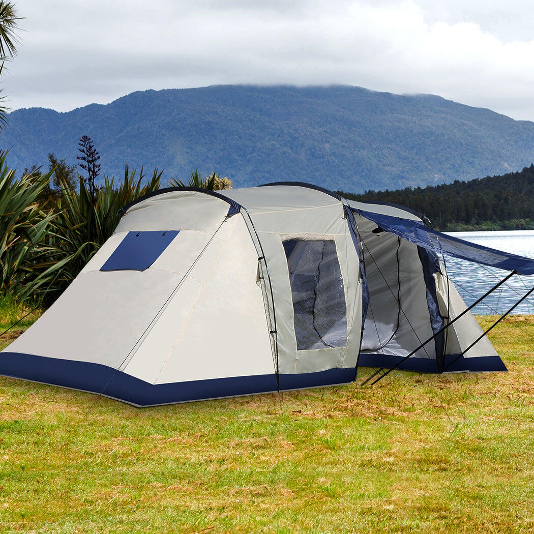Mountview 3 Rooms Family Camping Tent - Blue