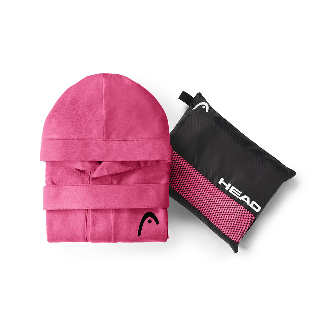 Volwassen badjas van microvezel met capuchon, High-Visibility Pink 2/6