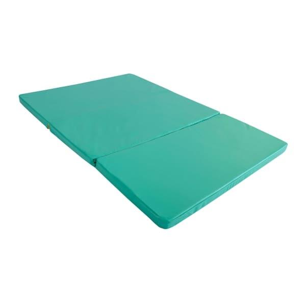 Matte - gymnastik - faltbar, dreiteilig - Gamma 150x100x5 - grün-gelb 3/5