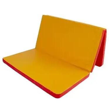 Matte gimnastik - sport - dreiteilig, faltbar - gamma 150x100x10 - rot-gelb