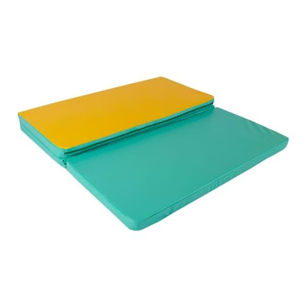 Matte - gymnastik - faltbar, dreiteilig - Gamma 150x100x5 - grün-gelb 2/5