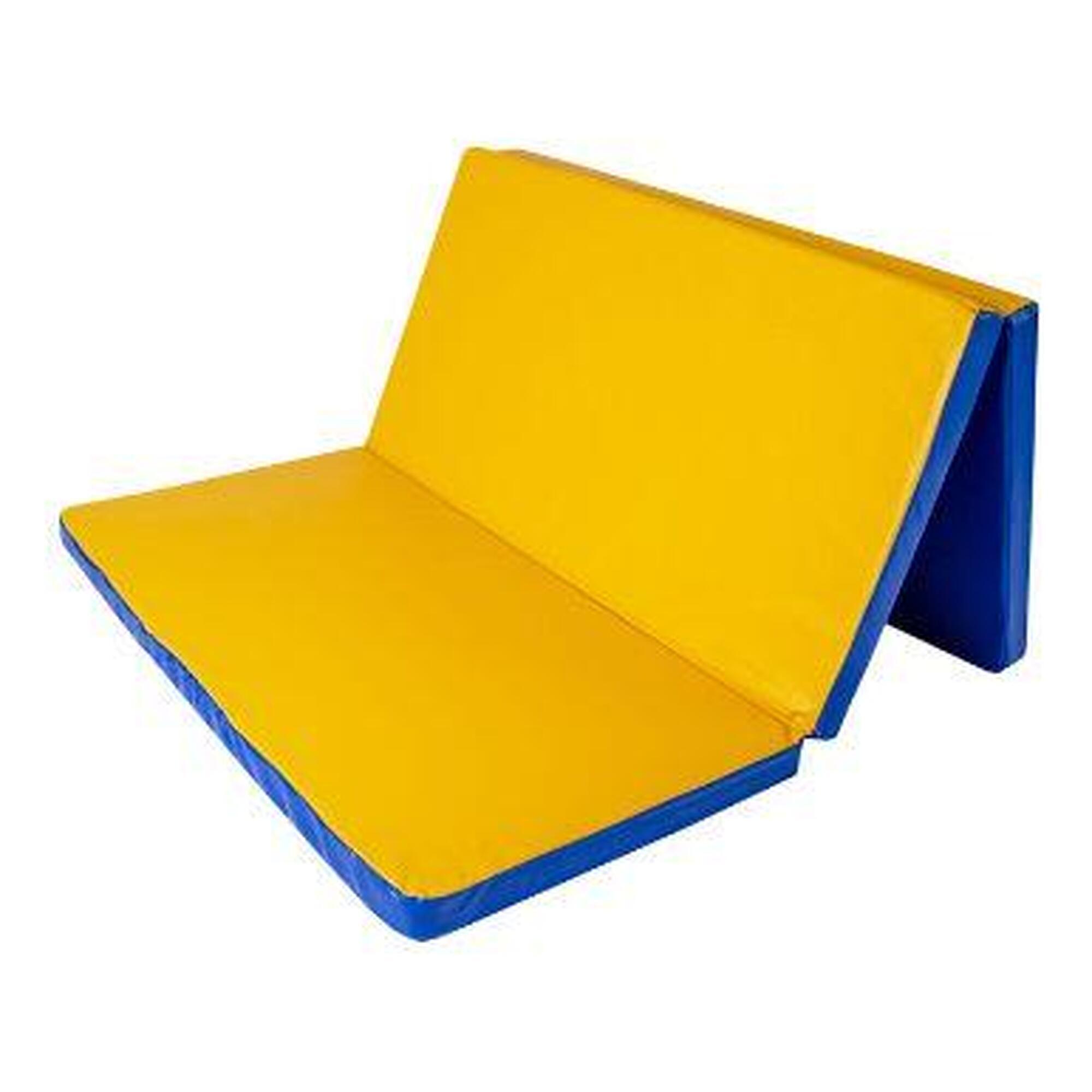 Unisex Gimnastyczny Materac Składany 3-Częściowy 10cm Gamma Niebiesko-Żółty