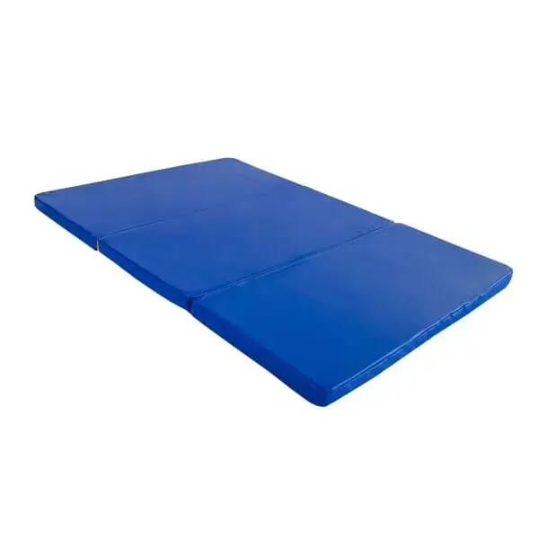 Matte - Gymnastik - dreiteilig, faltbar - Gamma 150x100x5 - blau-gelb 2/5