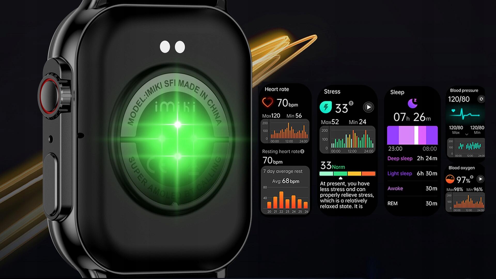 Smartwatch zegarek sportowy IMIKI SF1 z funkcją prowadzenia rozmów 6/7