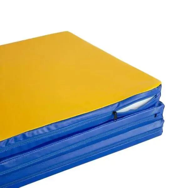 Matte - Gymnastik - dreiteilig, faltbar - Gamma 150x100x5 - blau-gelb 4/5